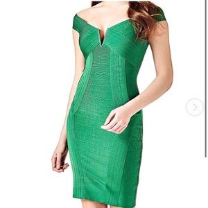 Marciano Dress Emerald Green Bandage Bodycon 4